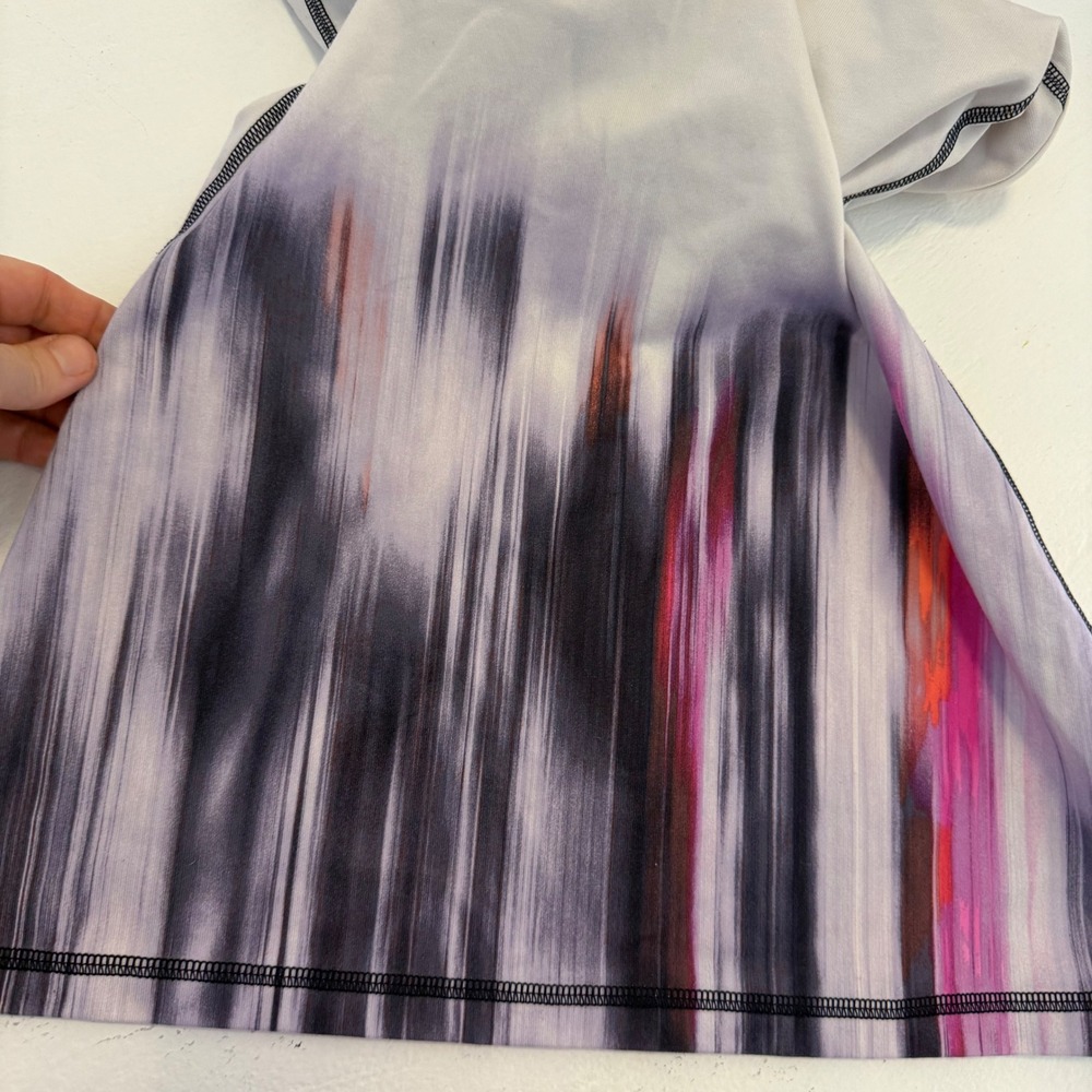 Lululemon Power Y Tank Top Abstract Brushstroke Purple Pink White Size 4 - Picture 6 of 7